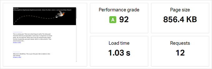 Bluehost Pingdom speed test